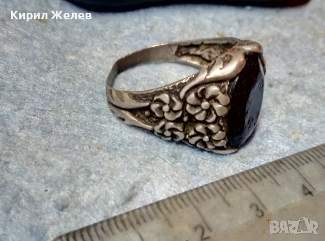 СТАРИНЕН ФЛОРАЛЕН БЕЛ ЕПОК СРЕБЪРЕН ПРЪСТЕН ЛАКИРАНО СРЕБРО ВИСОКА ПРОБА РЪЧНА ИЗРАБОТКА 49110, снимка 6 - Антикварни и старинни предмети - 49247739