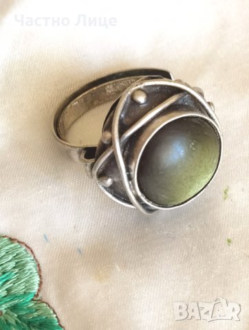 Старинен Царски Регулируем Пръстен със Зелен Камък., снимка 8 - Пръстени - 38461621