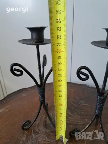 два свещника от ковано желязо    5/2, снимка 5 - Декорация за дома - 49081961