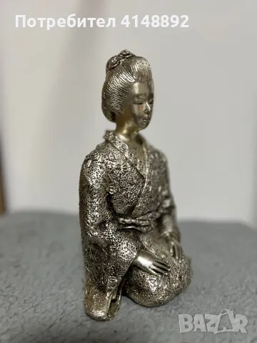 Антична японска гейша бронзова статуетка, снимка 4 - Статуетки - 48493722
