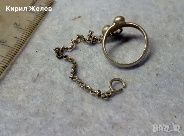 СТАРИНЕН РЯДЪК МОДЕЛ СРЕБЪРЕН ПРЪСТЕН със СРЕБЪРНА ВЕРИЖКА СРЕБРО 925 РЪЧНА АРТ ИЗРАБОТКА 11938, снимка 8 - Антикварни и старинни предмети - 49767876