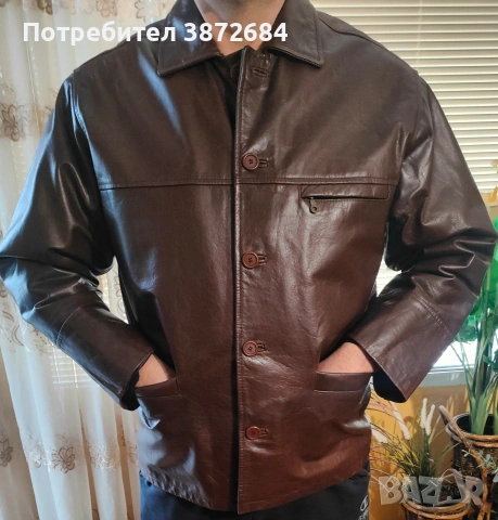 Мъжко кожено яке, естествена кожа, снимка 2 - Якета - 53269543