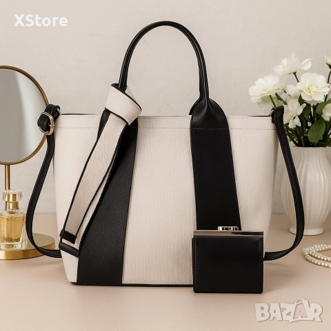 Дамска чанта с идеална вместимост и елегантен дизайн с включено портмоне, снимка 2 - Чанти - 52585665