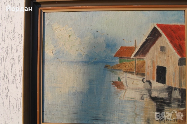 Стара картина масло върху платно 1951 година, снимка 7 - Картини - 53113484