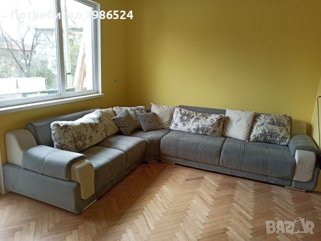 Холов ъглов диван, снимка 5 - Дивани и мека мебел - 44227257