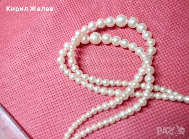 СТАР ДВУРЕДЕН ПЕРЛЕН ГЕРДАН ОГЪРЛИЦА ЧЕШКИ ПЕРЛИ с КРАСИВА ПОСРЕБРЕНА ЗАКОПЧАЛКА РЕТРО КОЛИЕ 27635, снимка 8 - Антикварни и старинни предмети - 47284323