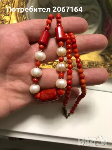Гердан от корал и перли, снимка 6 - Колиета, медальони, синджири - 48870164