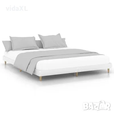 vidaXL Рамка за легло, бяла, 150x200 см, масивно дърво(SKU:832037), снимка 1 - Спални и легла - 48830226