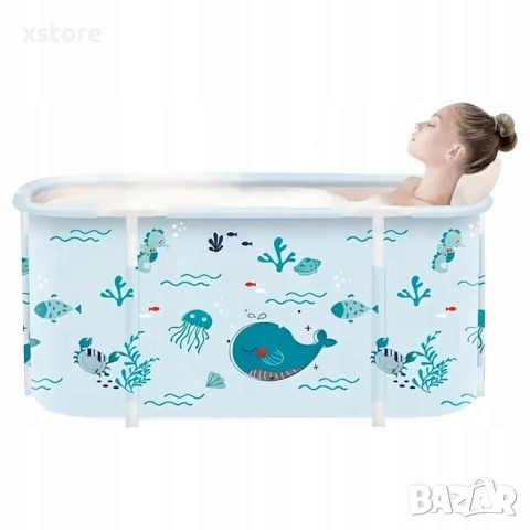 Сгъваема преносима вана XXL с възглавница и топлоизолация – Комфорт и удобство в малката баня, снимка 5 - Душ кабини и вани - 52888852