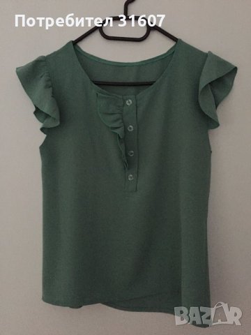 Блузка в зелено, снимка 1 - Корсети, бюстиета, топове - 38042812