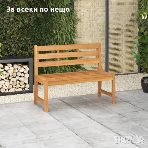 Градинска пейка, 114 см, тик масив Код P1127, снимка 7 - Градински мебели, декорация  - 51697382