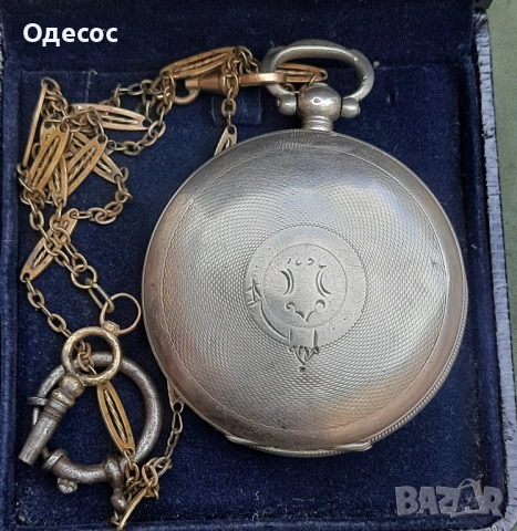 Старинен Османски сребърен джобен часовник с кюстек и ключ, снимка 6 - Антикварни и старинни предмети - 51570560