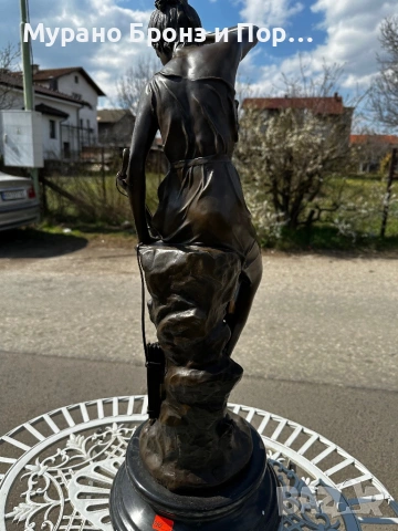 Голяма Авторска Бронзова Скулптура от L. Ledieu (Франция) – 22 кг / 75 см, снимка 6 - Антикварни и старинни предмети - 53984395