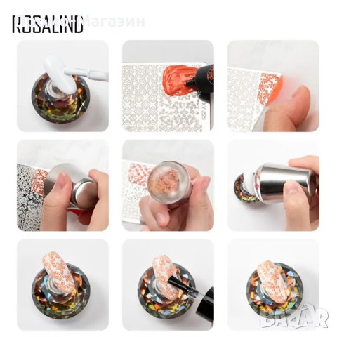Силиконов печат с метална чашка + стъргалка., снимка 3 - Продукти за маникюр - 40385497