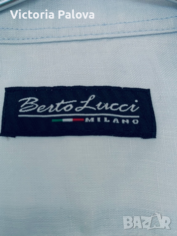 BERTO LUCCI ленена риза L Италия, снимка 7 - Ризи - 36437662