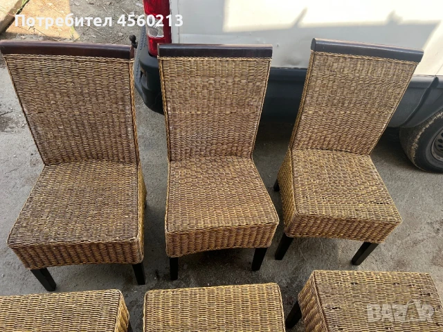 Продавам ратанови столове 6 бр, снимка 2 - Столове - 51317594
