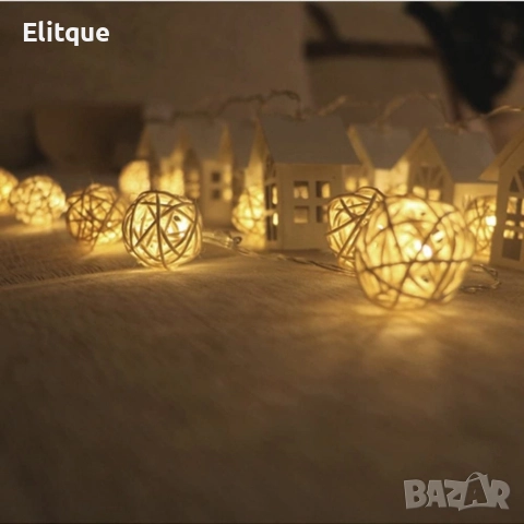 Коледни лампички декорация – крушки с батерии 10 броя "1 цвят ,като на снимките", снимка 16 - Декорация за дома - 52787568