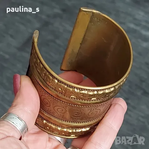 Три броя / Винтидж / Гривна от месинг, слонова кост и натурален седеф , снимка 5 - Гривни - 47520857