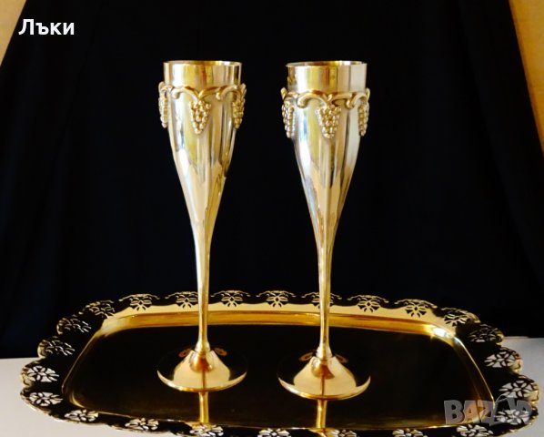 Бронзов бокал,чаша за вино,уникален релеф грозде. , снимка 12 - Антикварни и старинни предмети - 31529051