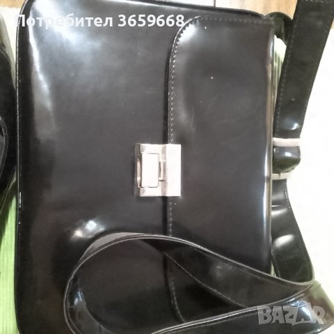 Дамски комплект обувки и чанта, лачени, снимка 2 - Дамски обувки на ток - 40197488