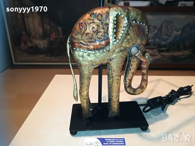 метален слон-лампа-50см-внос франция, снимка 3 - Колекции - 29563049