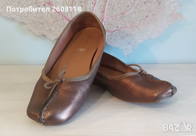 CLARKS балерини – бронз, равни, № 40, снимка 1 - Дамски ежедневни обувки - 38445519