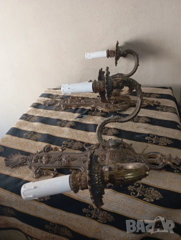 Чифт два аплика за стена арт деко, снимка 7 - Лампи за стена - 54192466