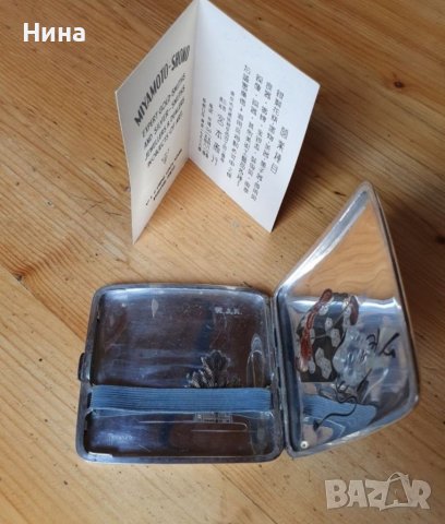 Сребърна Японска Табакера MIYAMOTO - SHOKO - гравирана японска табакера , снимка 3 - Табакери - 39136526