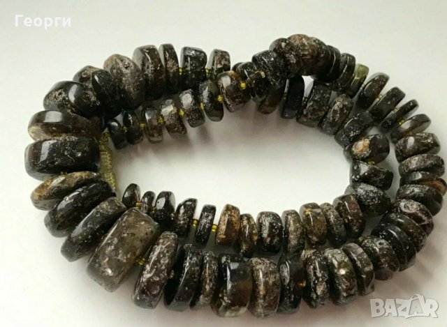 Древен изключително рядък Черен Балтийски кехлибар 71.60 грама. , снимка 6 - Колиета, медальони, синджири - 29435192