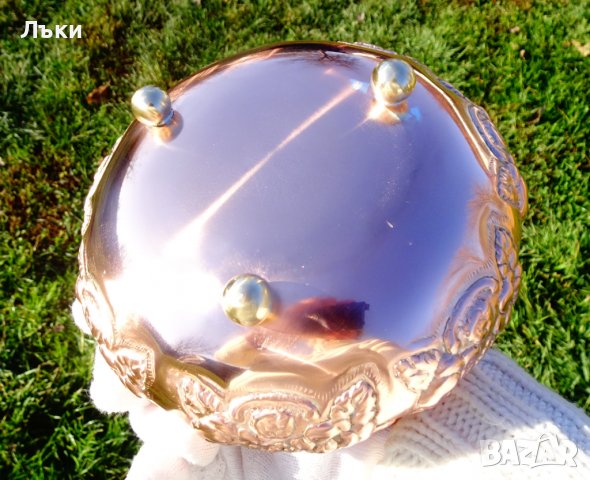 Меден съд,релефно грозде,цветя,барок. , снимка 4 - Антикварни и старинни предмети - 38839059