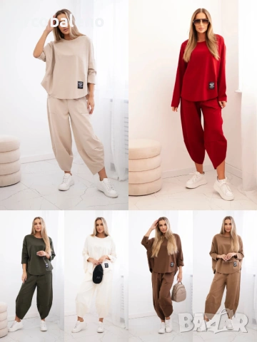 Дамски комплект Punto Milano зимен суичър + панталон, 7цвята 