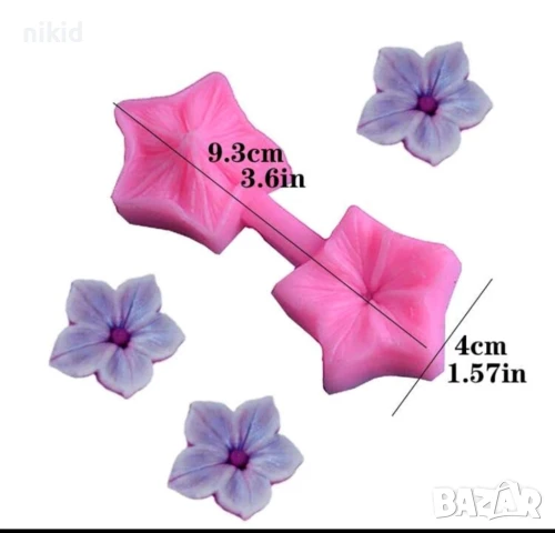 Цвете Хортензия пластмасов резец силиконов молд форма вейнър за фондан глина ръчна изработка крафт , снимка 3 - Форми - 51173435