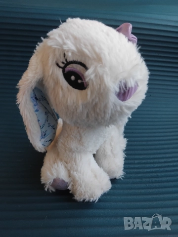 Бяло пухкаво зайче момиче с панделка, снимка 2 - Плюшени играчки - 52849885