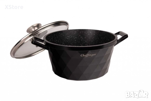 Комплект от 3 броя висококачествени съдове за готвене Cheffinger - 6 части, снимка 7 - Съдове за готвене - 52497074