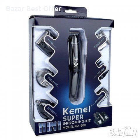 Машинка за подстригване и бръснене-комплект 11 части KEMEI KM-600 