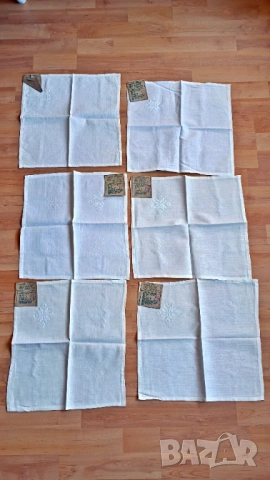 Памучни салфетки нови с бродерия, 35x35 см