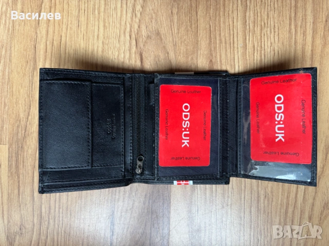 ODSUK мъжки портфейл портмоне естествена агнешка кожа внос Англия, снимка 5 - Портфейли, портмонета - 53296849