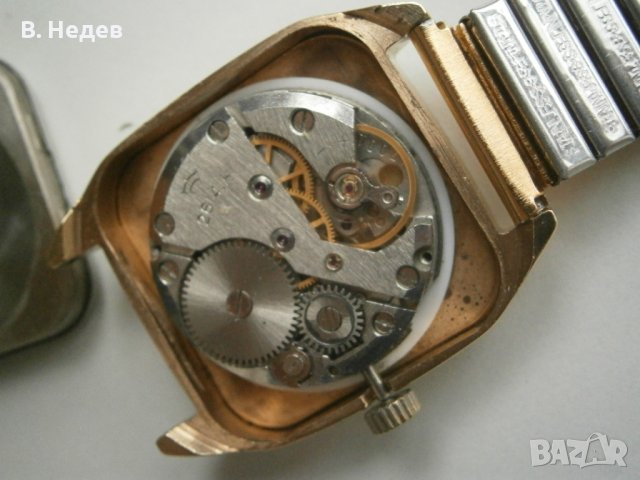 RАКЕТА - Cartier, кал. 2614.H, made in USSR, каса 32,5х32,5mm, Au, снимка 7 - Мъжки - 39304345