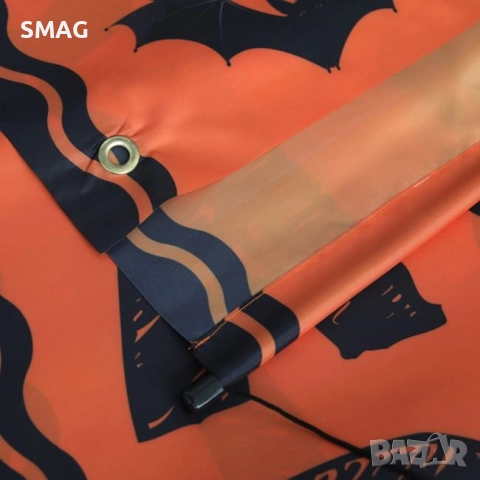 Halloween / Хелоуин стенен банер „Happy Halloween“ – черно и оранжево, 30x180см, 2 бр_1254849, снимка 2 - Декорация за дома - 52021136