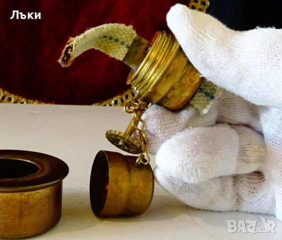 Немски спиртник с фитил,капаче. , снимка 4 - Антикварни и старинни предмети - 53989855