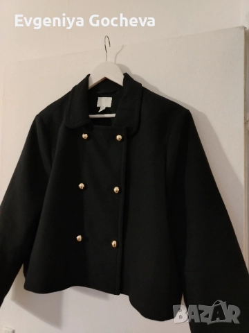 късо палто H&M XXL тъмносиньо, снимка 3 - Якета - 52030113