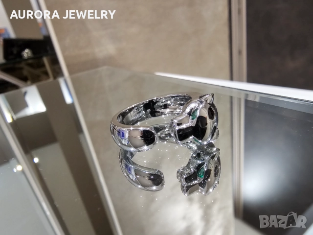 CARTIER Panthere de Cartier Silver Black Дамски Пръстен, снимка 3 - Пръстени - 52870354