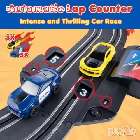 Нов Електрически състезателен пистов комплект с 2 коли и контролери, снимка 5 - Коли, камиони, мотори, писти - 47838867