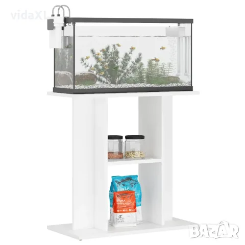 vidaXL Поставка за аквариум, бяла, 60x30x60 см, инженерно дърво, снимка 4 - Аквариуми - 56148108
