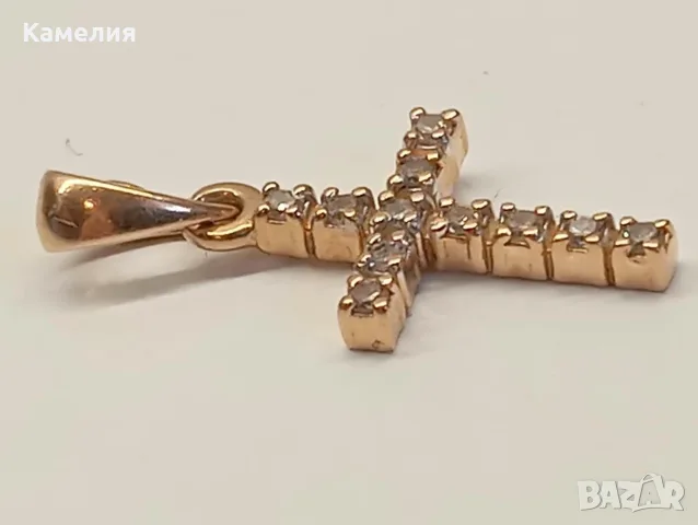 Руско злато. Кръст с брилианти , снимка 11 - Колиета, медальони, синджири - 56326800