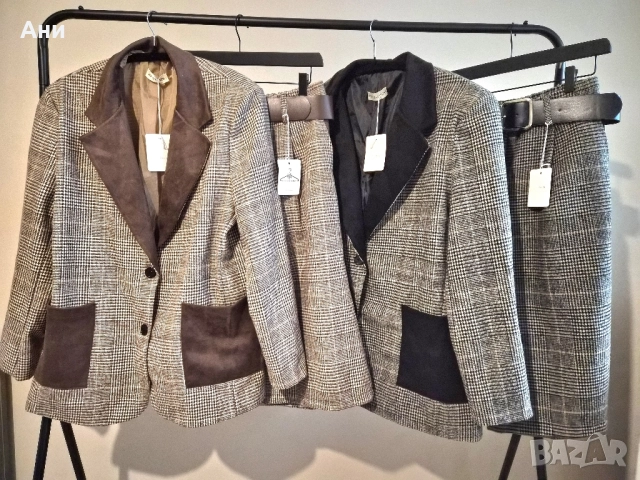 Разпродажба Дамски блейзър каре и пепит М/Л, снимка 5 - Комплекти - 52092132