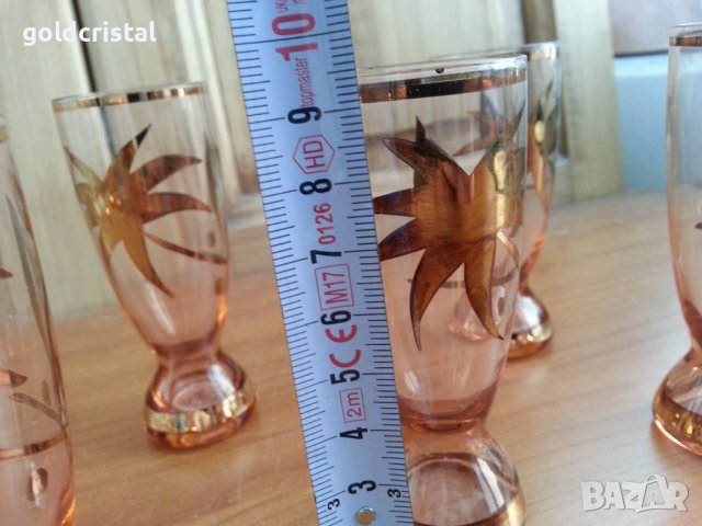 Стъклени чаши чашки цветно стъкло, снимка 2 - Антикварни и старинни предмети - 36982018