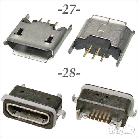 Букса  конектор USB micro  , 2/5 pin connector, снимка 15 - Ремонт на друга електроника - 40051806