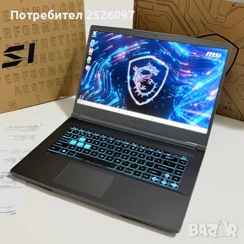 MSI Thin 15/IPS 144HZ/Ryzen 5 7535HS/RTX 4060 8GB/16GB DDR5/1TB/ГАРАНЦИЯ, снимка 2 - Лаптопи за игри - 56038194