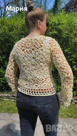 Ръчно плетена блуза, снимка 2 - Блузи с дълъг ръкав и пуловери - 50225071
